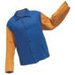 30" Royal Blue 9 Ounce Westex&reg; Proban&reg; FR7A&reg; Cotton Flame Retardant Jacket With Snap Front Closure And Cowhide Leather Sleeves