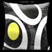 Ham and Eggs White and Yellow 18" Square Satin Pillow