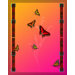 Butterflies and Beauty Pink to Orange 48" x 63" Satin Throw