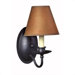 Urban Colonial  Wall Sconce in Black with Rust Shade