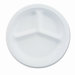 Paper Dinnerware, 3-Compartment Plate, 10-1/4" Diameter, White, 500/CT                                                       