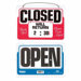 Double-Sided Open/Closed Sign w/Dial-A-Time Will Return Clock, Plastic, 11 x 8