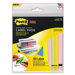 Super Sticky Removable Label Pads, Asst Sizes/Colors, 6 Pads/Pack, 150 Labels/PK