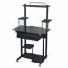 Computer Cart with Sparkling Glass Top