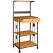 Microwave Cart with Wood Top