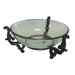 Round Deep Glass Bowl on Low Metal Stand