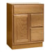 Bostonian Series 24" x 18" Red Oak Bathroom Vanity with Right-Side Drawers in Honey Oak Finish