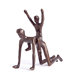 Father Carrying Child Piggy Back Figurine