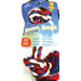 Two Knot Rope Bone Dog Toy in Red, White and Blue