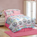 Peace and Love Comforter Set in Pink and White