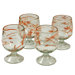 Cantel Blown Glass Artisans Sunset Wind  Glass Goblets (Set of 4)