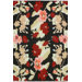 Texture Black Flowers Rug