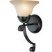 One Light Wall Sconce with Umber Glass Shade in Bordeaux