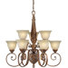 9 Light Chandelier with Umber Mist