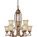 9 Light Chandelier with Umber Mist Glass Shade