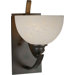 One Light Wall Sconce with Tapioca Shade in Antique Bronze
