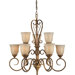 9 Light Chandelier with Mica Shade