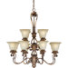 12 Light Chandelier with Umber Shade