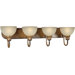 Four Light Bath Vanity in Rustic Sienna