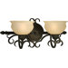 Two Light Vanity Light with Rustic Umber Shade in Bordeaux
