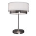 Scandia Two Light Table Lamp in Brushed Nickel