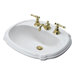 Portrait Self Rimming Bathroom Sink with 4" Centers