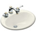 Farmington Self-Rimming Bathroom Sink in Biscuit with 8" Centers