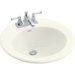 Radiant Self-Rimming Bathroom Sink in Biscuit with 4" Centers