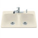 Brookfield Self Rimming Kitchen Sink in Almond with Five Hole Faucet Drilling
