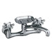 Antique Double Handle Wall Mount Bridge Kitchen Sink Faucet with Soap Dish
