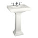 Memoirs Pedestal Bathroom Sink with 4" or 8" Centers and Overflow