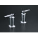Margaux Double Handle Deck-Mount Bath Tub Valve Trim in Polished Chrome