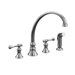 Revival Two Handle Widespread Kitchen Faucet with 9-13/16" Spout, Side Spray and Traditional Lever Handles