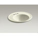 Iron Works Wall-Mount Bathroom Sink with Single Faucet Hole and Almond Exterior
