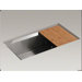 Poise Under-Mount Single-Bowl Kitchen Sink, Cutting Board and Bottom Bowl Rack