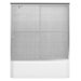 Fluence Frameless Sliding Bath Door with Cavata Glass, 56.625" - 59.625" x 58.3125"