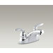 Coralais Centerset Bathroom Sink Faucet with Lever Handles, Pop-Up Drain and Lift Rod