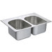 Lancelot 33" x 22" Equal Double Bowl Deep Drop-In Sink