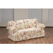 2,5-er Sofa "Diana" in Wei&szlig; mit Blumen