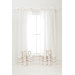 Ruched Linen Window Panel in White / Platinum