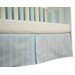 Blue with Cream Stripes Box Pleat Crib Skirt