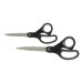 Straight Scissors, Rubber Handles, Black
