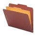 Classification Folders, Legal, 1 Partition, 10/BX, Red
