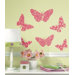 Flocked Pink Butterfly Peel and Stick Wall Decal