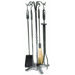 4 Piece Large Leaf Wrought Iron Fireplace Tool Set