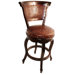 Colonial Spanish Heritage Round Counter Stool with Swivel Back