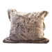 Chinchilla Faux Fur Pillow Cover with Chocolate Brown Faux Suede Back