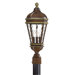 Marietta Outdoor Post Lantern in Mossoro Walnut with Silver