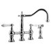 Canterbury Straight Double Handle Widespread Bridge Faucet with Side Spray