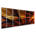 Abstract by Ash Carl Metal Wall Art in Black and Red - 23.5" x 60"